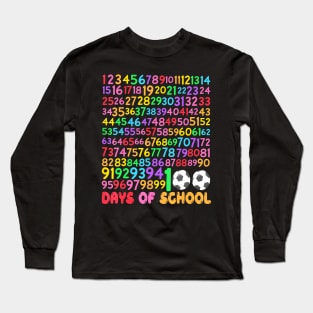 100Th Day Of School Teacher Kids 100 Days Math Numbers Long Sleeve T-Shirt